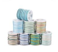 Spritewelry 8 Rolls 1mm Nylon Metallic Cord Gradient Color Braided Threads Jewelry Beading String for DIY Chinese Knotting Macrame Bracelet Necklace Jewelry Making