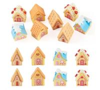 Spritewelry 8Pcs Resin Tiny House Figurines for Fairy Garden Decor | Miniature House Cottage Ornaments Dollhouse Accessories for DIY Home Desktop Craft Landscape Flower Pot 26-28mm