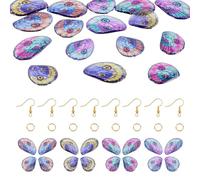 Spritewelry Butterfly Wing Earring Charms Colorful Insect Dragonfly Wings Feather Pendants Resin Wing Charms with Hooks & Jump Rings for DIY Jewelry Making Kits