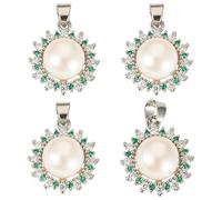 Spritewelry Freshwater Pearl Charms for Jewelry Making Natural Cultured White Fresh Water Pearl Earring Dangle Pendants with Brass Findings for Bracelet Necklace DIY Craft, Non-Precious Metal, No