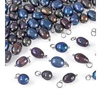 Spritewelry Freshwater Pearl Pendants Natural Cultured Fresh Water Pearl Earring Dangle Pendants with Brass Findings for Jewelry Making Bracelet Necklace DIY Craft