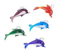 Spritewelry Glass Dolphin Charms 5 Pcs Handmade Lampwork Dolphin Pendants Cute Ocean Fish Dangle Charms for DIY Necklace Earring Key Chain Jewelry Making