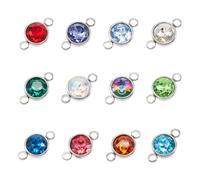 Spritewelry Heart Glass Connector Charms Hearts Links Pendants Crystal Glass Charms with Double Loop for Necklace Bracelet Earring Jewelry Making, S, Glass, No Gemstone
