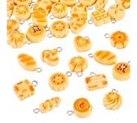 Spritewelry Resin 3D Dessert Pendants Lovely Cup Cake Donut Cookies Macaron Bread Dessert Charms for DIY Crafts Key Chains Bracelet Necklace Jewelry Making