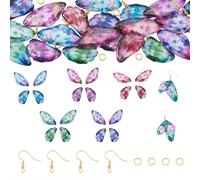 Spritewelry Resin Wing Charms Multi Colors Insect Dragonfly Wings Feather Dangle Charms Butterfly Wing Dangle Pendants Earring Jewelry Kits for Jewelry Making