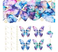 Spritewelry Resin Wing Charms Multi Colors Insect Dragonfly Wings Feather Dangle Charms Butterfly Wing Dangle Pendants Earring Jewelry Kits for Jewelry Making