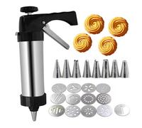 Spritz Churro Maker and Biscuit Gun, with 13 Jigs, 8 Nozzles, 304 Stainless Steel, Easy to Clean, Make Authentic Churros and Biscuits at Home, Ideal Baking Tool
