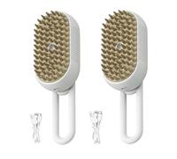 Spritz Defur Comb for Cats, 3-in-1 Cat Steam Brush for Massaging and Cleaning Shedding Pets, Spritz Defur Comb For Long and Short Hair Cats and Dogs Grooming Tool (2PCS,White)