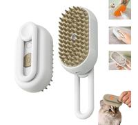 Spritz Defur Comb for Cats, Celery Pets Steam Brush, 3 in 1 Water Cat Brush, Cat Mist Brush, 2024 Upgrade Steamy Cat Brush, Grooming Brush for Removing Tangled and Loose Hair (White)