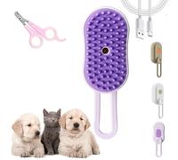 Spritz Defur - Spritz Defur Comb for Cats, Celery Pets Cloud Care Cat Brush, 3 in 1 Pet Steam Brush for Massaging and Cleaning Shedding Pets, Water Brush for Cats (Purple)