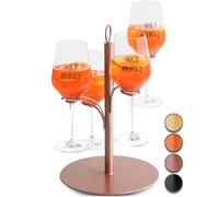 SpritzUpYourLife Drinks Tower, Serving Tree for Cocktails, Aperol Tower for 4 Glasses, Birthday Gift for Women, Aperol Gift, Sarti Pink Aperitif (Rose Gold)