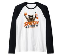 Spritzy and I Know It - Funny Spritz Racoon Raglan Baseball Tee