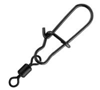 Spro Matt Black Easy Snap + Rolling Swivel - Snaps for Spin Fishing, Hanger for Spin Fishing, Pike Swivels, Pike Leader, Size/Load Capacity/Package Contents: Size 00 + 12 / 5 kg / 13 Pieces
