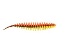 SPRO Trout Master Worm Flexible UV Active Trout Bait with Garlic Flavour, 8pcs, 65mm, Bee Color, Curved Point, Rubber Fishing Bait