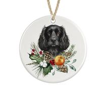 Sprocker Spaniel Ceramic Ornament, Christmas Tree Decoration Bauble (Black colour, No text)