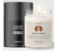 Sprocker Spaniel Gifts - Luxury Soy Wax Candle - Vanilla, Jasmine, Sugared Almond - Makester