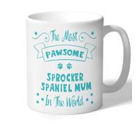 Sprocker Spaniel Mum Mug Pawsome Dog Gifts Cup Present Ceramic 10oz/300ml (Aqua Blue Design)