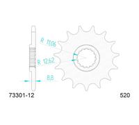 Sprocket AFAM Steel P520 - Z12 (DIS.73301) KTM 250 Freeride F 4T 18/19