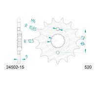 Sprocket AFAM Steel P520 - Z15 (DIS.24502) Kawasaki 250 KLR D 85/05