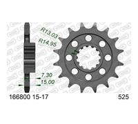 Sprocket AFAM Steel Standard 166800-paso 525 for Moto Spare Parts