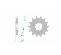 Sprocket AFAM Steel Standard 21801-paso 530 for Moto Replacement Spare