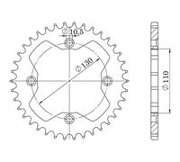 Sprocket Steel P520 - Z39 (DIS.10318) Honda 400 TRX Ex Sportrax 05/08