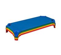 Sprogs SPG-16138-AS Deluxe Unassembled Stackable Day-care Cot with Easy Lift Corners, 52" W x 12" D, Red/Green/Yellow/Blue (Pack of 4)