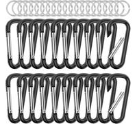 sprookber 2.28" Small Carabiner Clip Keychain, D Ring Caribeaner Clip, Key Clip Caribeener, Keychain Clip Snap Hook for Belt Buckle, Multipurpose, Set of 20 Pack