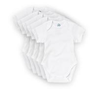 Sproot Baby Short Sleeve Bodysuits 5 Pack | Premium Organic Cotton Baby Vests 0-3 Months | Unisex Baby Clothes & Newborn Essentials | Soft White Bodysuits with Envelope Neckline