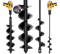 Sproot Garden Auger Drill Bit for Planting 2 Pack 1.6x16 & 3.5x16 Inch - Umbrellas and Fences Auger Post Hole Digger for Gardening and Spiral Bulb Planter Tool - 3/8 Inch Hex Drive Compatible