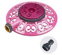 Sprout 65100-AMZ Melnor Metal 8-Pattern Sprinkler and QuickConnect Product Adapter Amazon Bundle, Raspberry Red