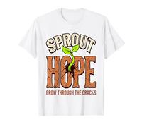 Sprout Hope Grow Through The Cracks Grunge Flora Warrior T-Shirt