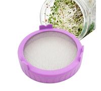 Sprout lidfor Wide Mouth Jars - 10x10x2cm Mesh Cover, PP Ring and Stainless Steel Screen, Seed Growing lidwith Airflow and Drainage Holes | Jar Sprouting lidfor Kitchen Garden a