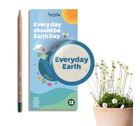 Sprout World Wood-Cased Pencils | Everyday Earth | HB Pre-Sharpened Graphite Plantable Wooden Pencils with Flower, Herb & Vegetable Seeds | Ideal for Drawing, Sketching & Shading | 12 Pack