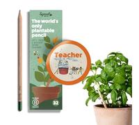 Sprout World Wood-Cased Pencils | Teacher's Edition | #2 HB Pre-Sharpened Graphite Plantable Wooden Pencils with flower, Herb & Vegetable Seeds | Gift Engraved with Inspirational Quotes | 32 Pack