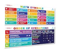 Sproutbrite Math Posters PEMDAS Neutral Boho/Bright MultiColors Order of Operations Symbols Mathematics Classroom Decorations for Teachers - Banners Bulletin Board and Wall Decor for Elementary and