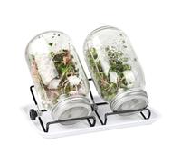 Sprouting Jar Kit, Masón Germination System, 500 750 1000ml, Vegetable Seed Grower, Hydroponic Sprout Maker, Breathable Mesh Lid Design, for Gardeners Beginners Homesteaders Kitchen