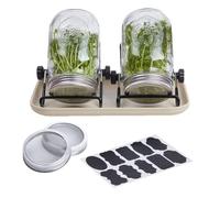 Sprouting Kit - Germination Stand, Wide Mouth, Seed | Sprout Growing Kit With Stainless Steel Lid And Tray For Indoor Garden Alfalfa Mung Bean Planting