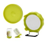 Sprouting Lid, Stainless Steel Mesh Screen Strainer Lids Sprouts Growing Germination Kit with Draining Stand and Tray for Wide Mouth Mason Jars, Grow Bean Sprouts, Alfalfa, Broccoli Seeds