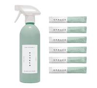 Spruce Naturally-scented Peppermint Glass & Mirror Eco Cleaning Spray Kit | Reusable Aluminum Bottle | 6x Non-toxic Refills | Windows Mirrors Stainless Steel Smudge & streak-free | Vegan