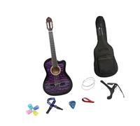 Spruce Top Acoustic Guitar, Folk Guitar for Travel Beginner,