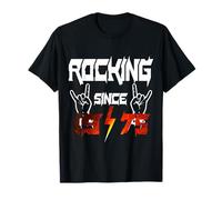 Spruch Rocking Since 1975 50 Jahre alt Heavy Metal Hard Rock T-Shirt