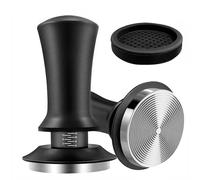 Sprung Coffee Tamper with Silicone Mat, Black Espresso Tamper with Stainless Steel Base, Coffee Brewing Accessory Kit Compatible with 53mm/54mm Portafilter for Barista & Home Brewing