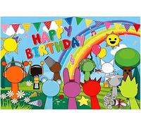 SprunkBeats Cartoon Children's Backdrop Banner,CLKDPNO SprunkeyBox Game Theme Party Backdrop,Happy birthday Party Decorations,Rhythm Craft Background Decoration