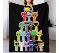 Sprunki Super Soft Blanket Lightweight Cozy Cute Cartoon Game Flannel Throw Blankets Lightweight Sherpa Blankets for Kids Adults Gifts For Outdoor Travel Bedroom Living Room 40x50inch(100x130cm)