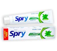 Spry Natural Fluoride Free Xylitol Toothpaste, 141 g Spearmint (Pack of 1) | Gentle for Sensitive Teeth Whitening and Remineralizing, Bad Breath Freshening, Dry Mouth Moisturizing, for Adults and Kids