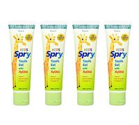 Spry Natural Kids Xylitol Tooth Gel, Original 60 ml (Pack of 4) | Fluoride Free Xylitol Toothpaste for Baby, Toddler and Kids Age 3 Months and Up, Support Development of Emerging Teeth
