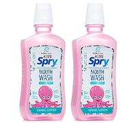 Spry Natural Xylitol Mouthwash Fluoride Free with Enamel Support, Alcohol-Free, Gentle, Non-GMO, Bubble Gum - 16 fl oz (Pack of 2)