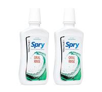Spry Natural Xylitol Mouthwash Fluoride Free with Enamel Support, Gentle Alcohol Oral Rinse, Non-GMO, Spearmint - 16 fl oz (Pack of 2)