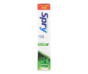 Spry Natural Xylitol Toothpaste 5oz for Adults and Kids with Fluoride, Gentle for Sensitive Teeth Whitening and Remineralizing, Breath Freshening, Mouth Moisturizing, Spearmint (Pack of 1)